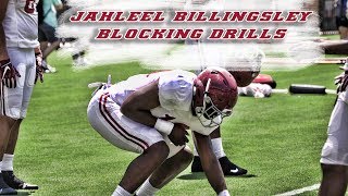 Tight End Jahleel Billingsley works on blocking ahead of second scrimmage [upl. by Gearhart]