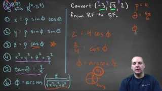 Rectangular to Spherical Conversion  Example 5 [upl. by Leibrag]