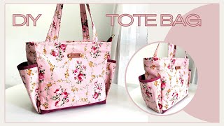 How To Make Tote Bag With Pockets  DIY Tote Bag With Pockets [upl. by Hna433]