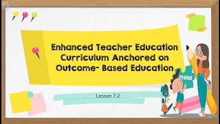 Lesson 72 Enhanced Teacher Education Curriculum Anchored on OutcomeBased Education [upl. by Meyers]