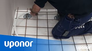 Installation av Uponor golvvärme najad mot armering [upl. by Ennovyhs458]