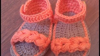 Sandalias de verano para bebé a Crochet  Parte 2 [upl. by Aramas]