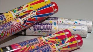 XL quotBoom Wowquot Confetti Cannons w White Slip Confetti [upl. by Notlok]