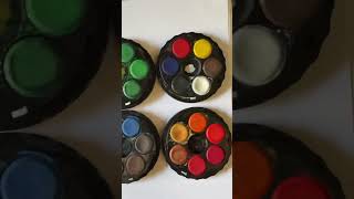 Painting with the stackable interlocking travel watercolor paint wheel by KohINoor 24 Colors set [upl. by Bigford]