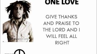 Bob Marley  One Love Lyrics [upl. by Dupuis]