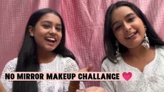 NO MIRROR MAKEUP CHALLENGE😁fuzzyaishaa glamwithmee2339 [upl. by Pasol]