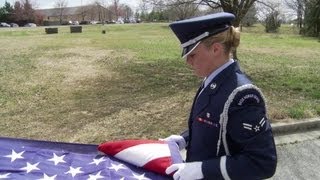 Honor Guard Team Demonstrate Proper Flag Folding Techniques [upl. by Schramke]