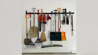 WellMade 64 Inch Adjustable Garden Wall Mount Tool Organizer Garage Storage System Hook Review [upl. by Jurgen]