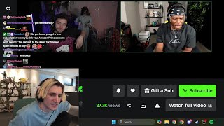 xQc Reacts to KSI Leaves after Adins Audience is Trashing his New Song amp Calling him quotMonkeyquot [upl. by Bravar]