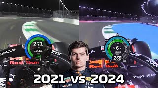 Verstappen Jeddah 2024 vs His Unfinished Mega 2021 Q3 Lap [upl. by Naresh]