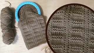 LoOM Knitting Stitches  The Ladder Pattern Beginner Easy Knits and Purls  denise canela Loomahat [upl. by Maddock]