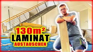 KLICK LAMINAT VERLEGEN  Austausch von 130m² Bodenfläche  Home Build Solution [upl. by Batish395]