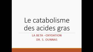 le catabolisme des acides gras [upl. by Sanalda]