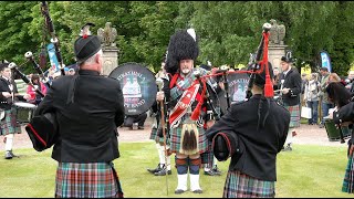 Strathisla Pipe band display playing Balmoral during 2023 Gordon Castle Estate Highland Games [upl. by Cornelie772]