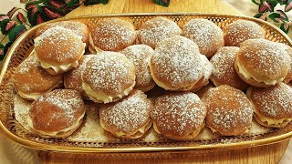 تهیه شیرینی آلمانی با طعم و مزه نان خامه ای، نرم و خوشمزه  Kreppel  Krapfen  English Recipe [upl. by Lletniuq]