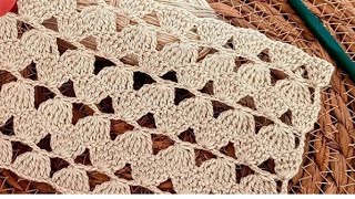 Beautiful Easy Crochet Pattern For Beginnersshawl scarf blouse curtain runner tunic diy [upl. by Matthaus896]