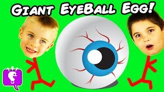 Giant EYEBALL Surprise Eggs with Weird Novelty Toys by HobbyKids [upl. by Martinsen]