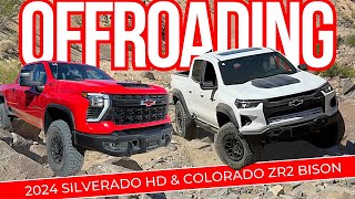 AHHHH now this was FUN Took the 2024 Chevrolet Silverado HD AND Colorado ZR2 Bison’soffroading [upl. by Ena]