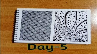 30 Days 30 Drawings Day5  Easy zentangle pattern ideas youtube art drawing [upl. by Nirmak]