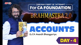 CA FOUNDATION BRAHMASTRA FOR JUNE 24 NEW SYLLABUS  ACCOUNTS  LECTURE 4  BY CA ANANDH BHANGGARIYA [upl. by Aymahs568]