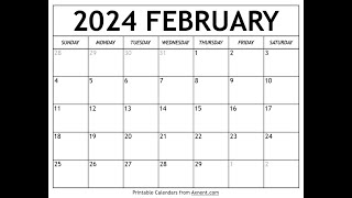 How to get free printable February 2024 calendar  Axnent [upl. by Taggart311]