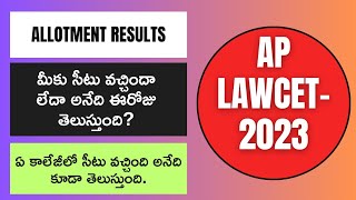 AP LAWCET 2023  Allotment of results college wise [upl. by Gunn]