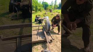 HANDCART POWERFUL MAN WITH DIESEL ENGINE START 🤣🤣🤣 shorts trending viralshorts [upl. by Ruckman943]