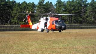 Coast Guard HH60 Jayhawk Takes Off From Otis ANGB [upl. by Ynnaf]