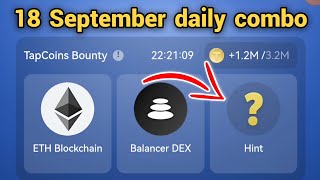 18 September Tap Coin Daily Bounty  tap Coin Bot Daily Combo  Tap Coins Airdrop [upl. by Caro]