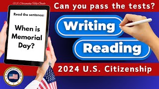 20242025 Official US Citizenship English ReadingWriting Tests Practice ReadWrite Sentence N400 [upl. by Notlih]