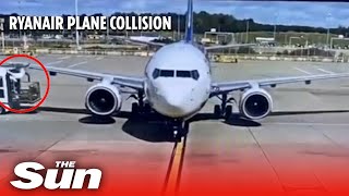 Ryanair plane CRASHES into truck at London airport [upl. by Aihtenak]