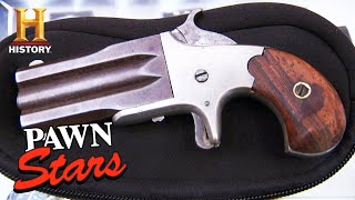 Pawn Stars OverUnder Pistol Worth OVER THE TOP Money Season 6  History [upl. by Nosyk257]