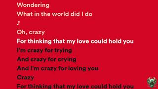 Patsy Cline  Crazy Lyrics [upl. by Haldi140]