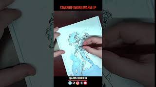 Starfire Inking Warmup art drawing sketchbook fanart comicart shorts fancreation inking [upl. by Firman]