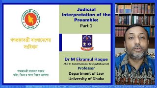 Judicial Interpretation of the Preamble of the Constitution  Part 1 [upl. by Ainoda493]