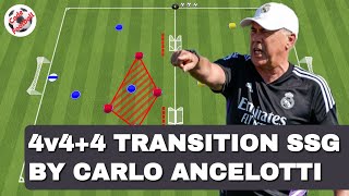 4v44 transition game by Carlo Ancelotti [upl. by Enilhtak]