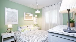 Dormitorio romántico en verde y gris  Decogarden [upl. by Hanauq]