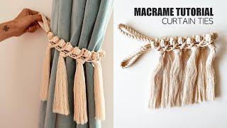 DIY Macrame Curtain ties holdbacks and tiebacks also called curtain pull backs [upl. by Anot]