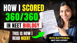 How I Scored 360360 in NEET BIOLOGY 🧬  Ritu Rattewal  NCERT Technique neetbiology [upl. by Idoux]