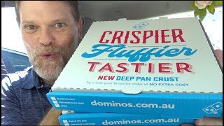 Dominos New Deep Pan Crust  Loaded Burger Pizza and Taco Fiesta Review [upl. by Mafala]