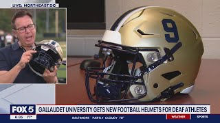 Gallaudet University gets new football helmets for deaf athletes [upl. by Shira]