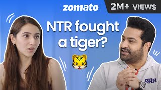 Did Hero Jr NTR Fight a Real Tiger 🐅 in RRR Movie  Andhra Hyderabadi Feast  Zomato [upl. by Kay]