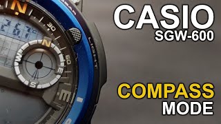 Casio SGW600  Compass mode amp Sensor calibration on module 3451 [upl. by Nylorak]