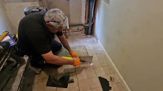 how to remove old vinyl floor tiles [upl. by Wellington]