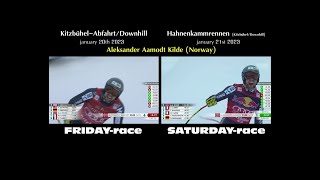 The jawdropping One Kitzbühel Night Recovery of Aleksander Aamodt Kilde  2 runs SIMULTANEOUSLY [upl. by Aiekam]