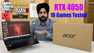 Acer Nitro V  RTX 4050  10 Games Tested  Unboxing amp Review ⚡⚡⚡ [upl. by Kohn]