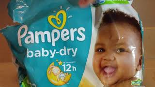 NEW Pampers 12 hour Baby Dry Size 3 32 Count Jumbo Pack Diapers Review Reveal [upl. by Salzhauer]