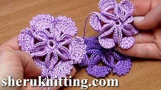 Crochet 3D Center Flowers [upl. by Hgielyak892]