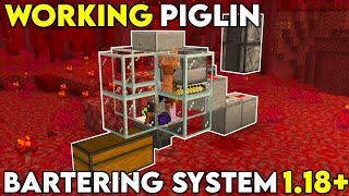 EASY Piglin Bartering Farm 118 For Minecraft Bedrock [upl. by Ellierim335]