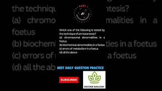 AmniocentesisHuman reproductionneet daily practice questions [upl. by Hotchkiss410]